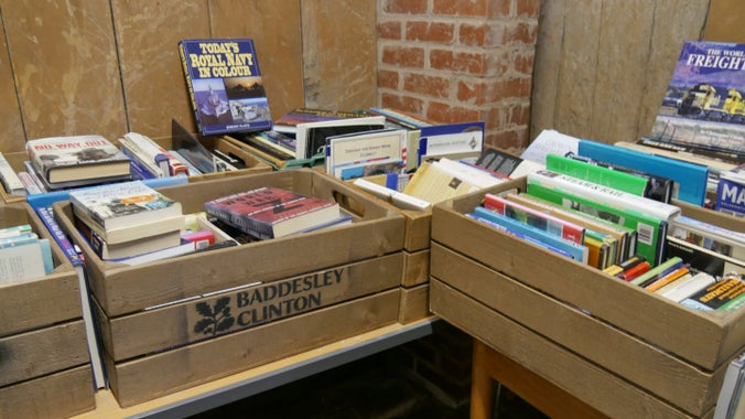 A corner of the second-hand bookshop at Baddesley Clinton, Warwickshire